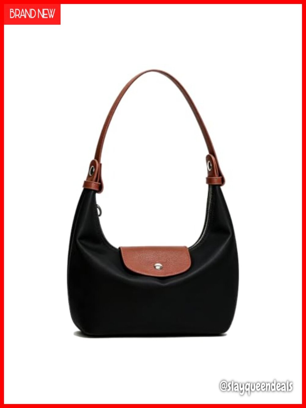 Convertible Nylon Crescent Mini Bag with Detachable Straps